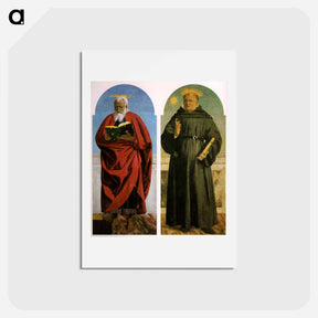 アートポストカード-St. John the Evangelist and St. Nicholas of Tolentino - ピエロ デラ フランチェスカ Postcard.