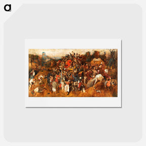 アートポストカード-The Wine of Saint Martin's Day - ピーター ブリューゲル Postcard.