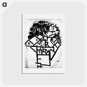 アートポストカード-Landscape (study for composition XII) - テオ ファン ドゥースブルフ Postcard.