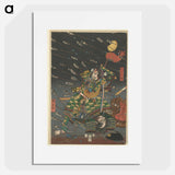 De laatste aanval van de Kusunoki te Shijonawate - 歌川 国芳 Poster.