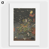 アートポスター-De laatste aanval van de Kusunoki te Shijonawate - 歌川 国芳 Poster.