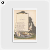 アートポストカード-Young's Night Thoughts, Page 1, "Swift on His Downy Pinion Flies from Woe" - ウィリアム ブレイク Postcard.