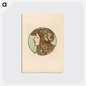 アートポストカード-Stained glass window for the facade of the Fouquet boutique - アルフォンス ミュシャ Postcard.