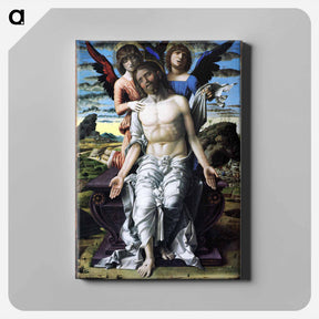 アートパネル-Christ of Pity supported by a cherub and a seraph - アンドレア マンテーニャ Canvas.