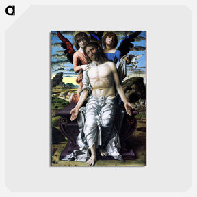アートポストカード-Christ of Pity supported by a cherub and a seraph - アンドレア マンテーニャ Postcard.