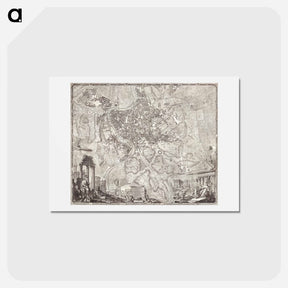 アートポストカード-La pianta grande di Roma - アンティーク地図 Postcard.