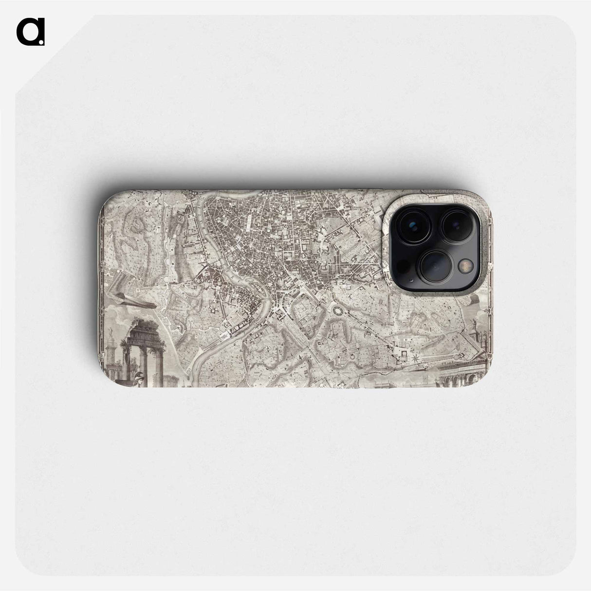 La pianta grande di Roma - アンティーク地図 Phone Case.