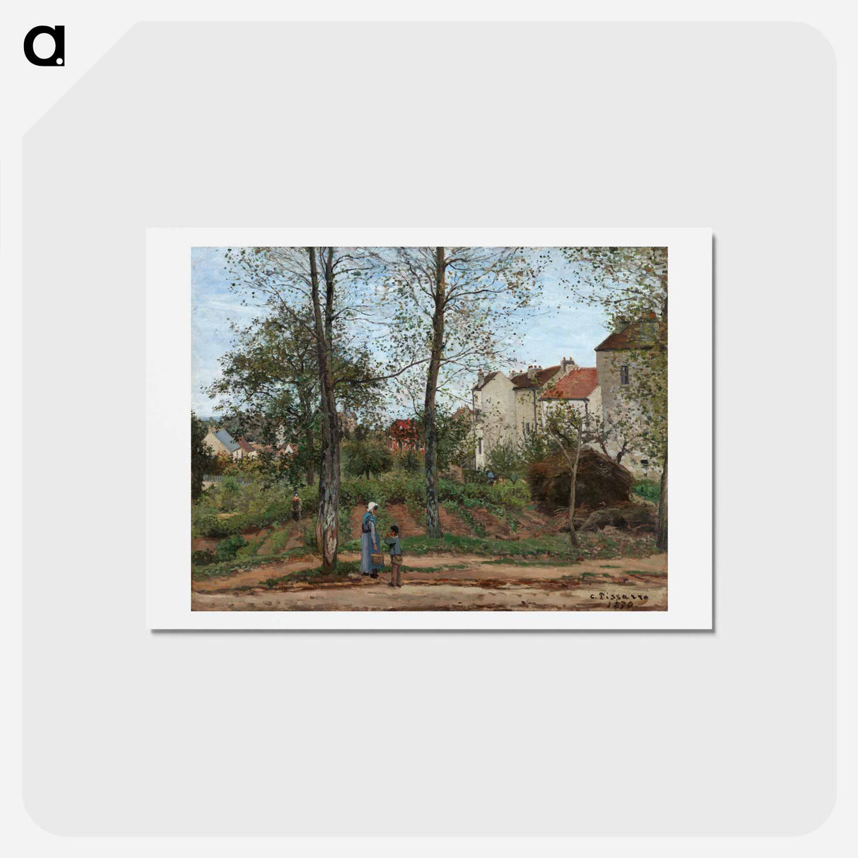 アートポストカード-Landscape at Louveciennes - カミーユ ピサロ Postcard.