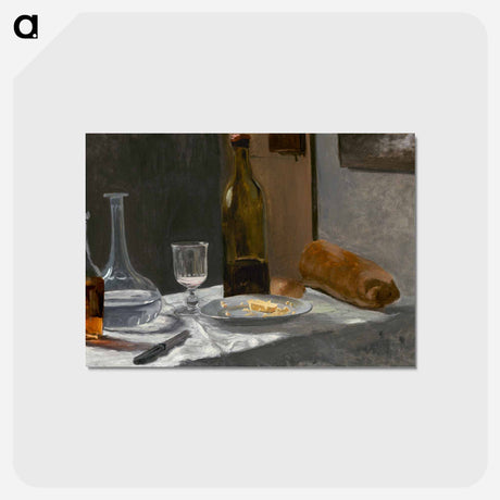 アートポストカード-Claude Monet's Still Life with Bottle, Carafe, Bread, and Wine - クロード モネ Postcard.