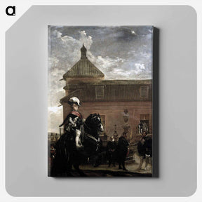 アートパネル-Prince Baltasar Carlos with the Count Duke of Olivares at the Royal Mews - ディエゴ ベラスケス Canvas.