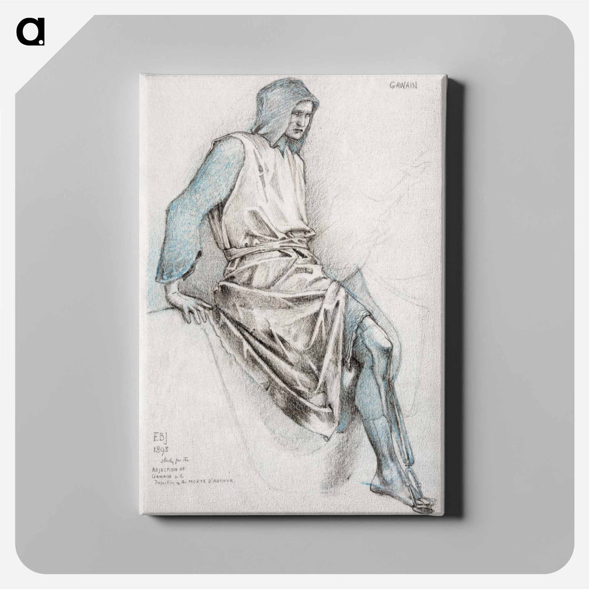 Study for the Failure of Gawain from the Holy Grail Tapestries - エドワード バーン ジョーンズ Canvas.