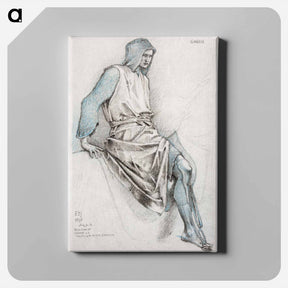 アートパネル-Study for the Failure of Gawain from the Holy Grail Tapestries - エドワード バーン ジョーンズ Canvas.