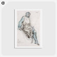 アートポストカード-Study for the Failure of Gawain from the Holy Grail Tapestries - エドワード バーン ジョーンズ Postcard.