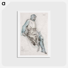 アートポストカード-Study for the Failure of Gawain from the Holy Grail Tapestries - エドワード バーン ジョーンズ Postcard.