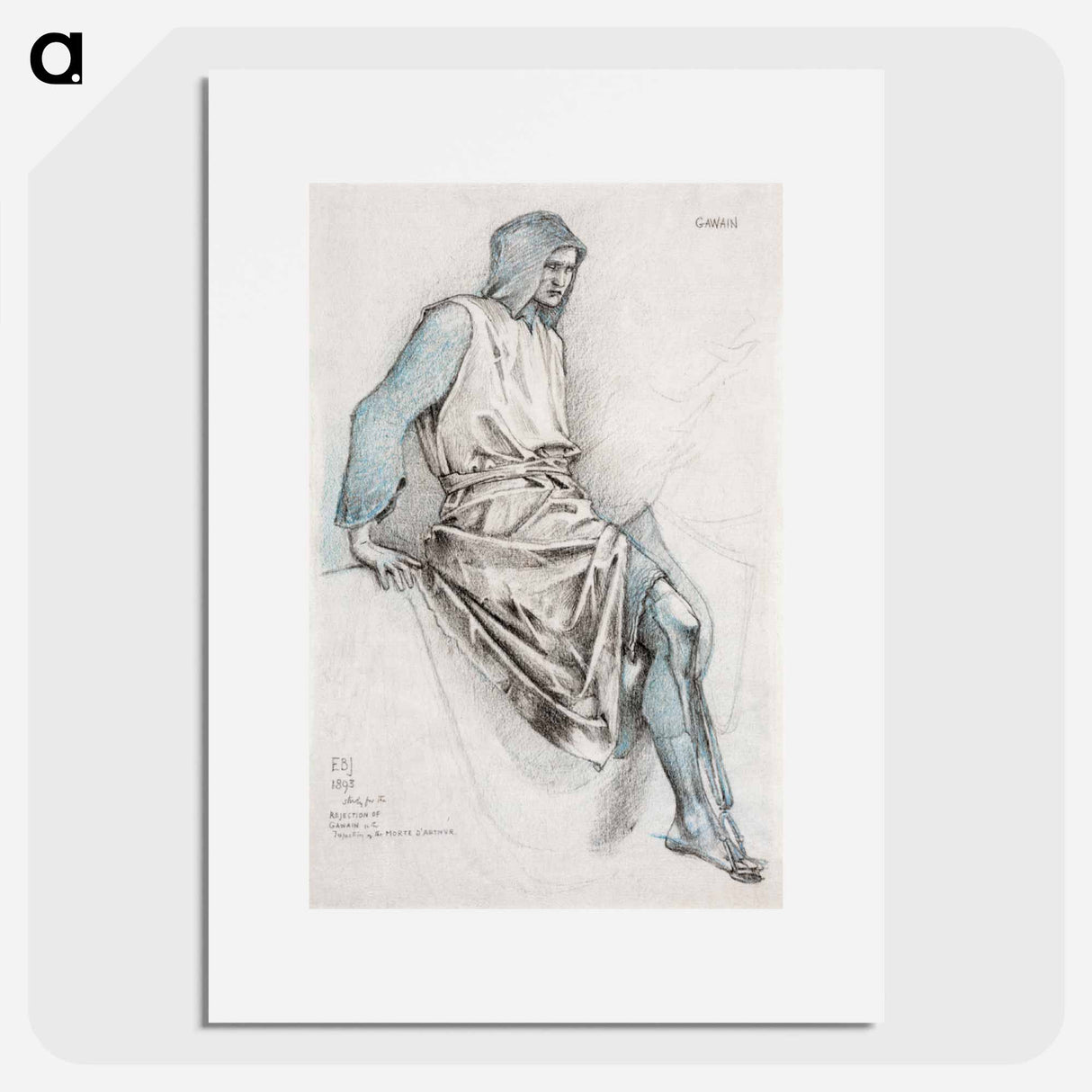 Study for the Failure of Gawain from the Holy Grail Tapestries - エドワード バーン ジョーンズ Poster.