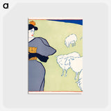 アートポストカード-Woman and sheep - エドワード ペンフィールド Postcard.