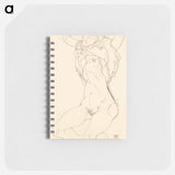 Woman undressing. Seminude with Arms Raised - エゴン シーレ Memo.