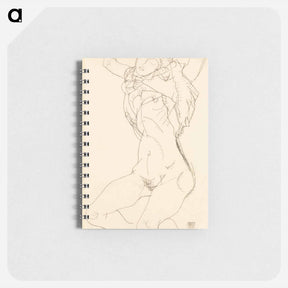アートメモ帳-Woman undressing. Seminude with Arms Raised - エゴン シーレ Memo.