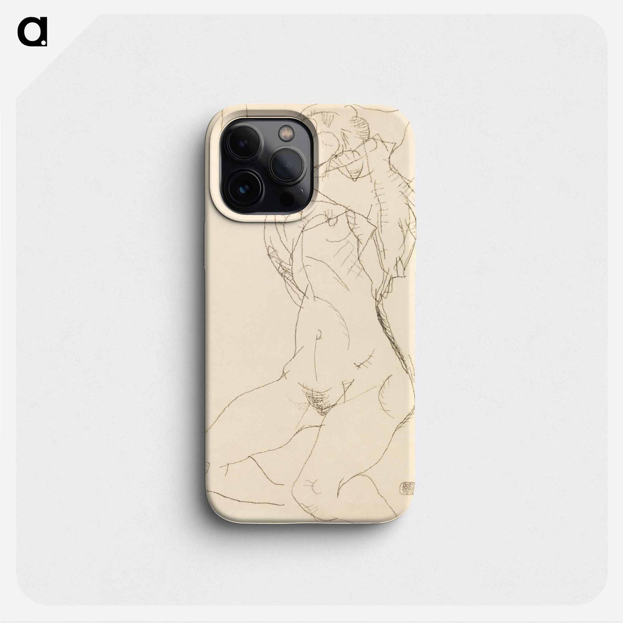 Woman undressing. Seminude with Arms Raised - Egon Schiele Phone Case.