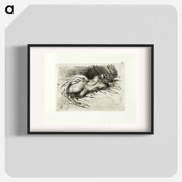 Reclining Nude, Back View - ウジェーヌ ドラクロワ Poster.