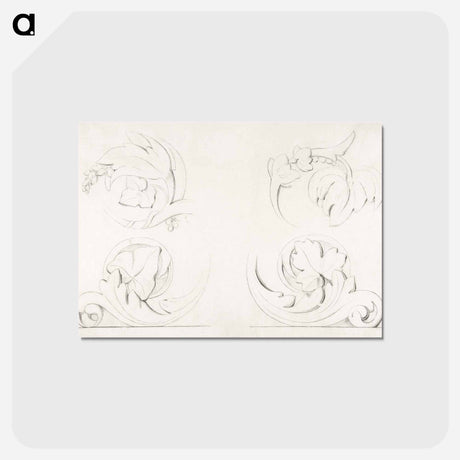 アートポストカード-Architectural Motifs: Four Rinceaux - ジョルジュ スーラ Postcard.