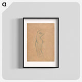 Study for a standing female nude to the left - グスタフ クリムト Poster.