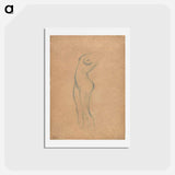 アートポストカード-Study for a standing female nude to the left - グスタフ クリムト Postcard.