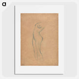 アートポスター-Study for a standing female nude to the left - グスタフ クリムト Poster.