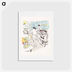 アートポストカード-Chocolat Dancing in the Achille Bar - アンリ ド トゥールーズ ロートレック Postcard.