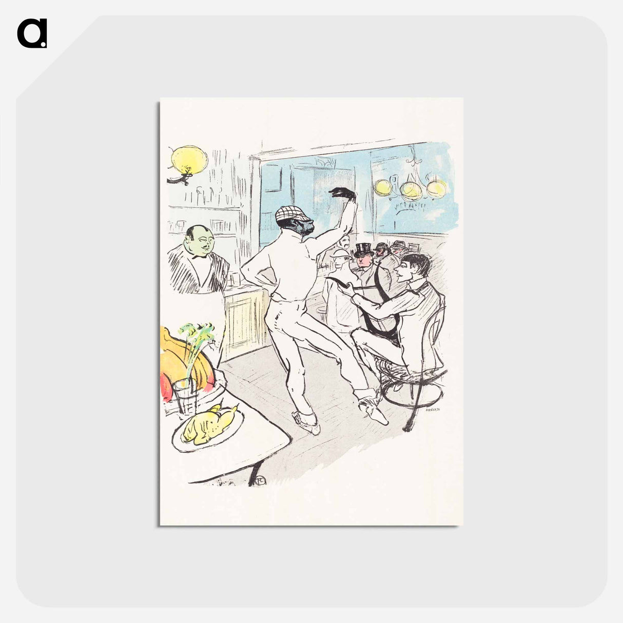 アートポストカード-Chocolat Dancing in the Achille Bar - アンリ ド トゥールーズ ロートレック Postcard.