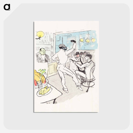 アートポストカード-Chocolat Dancing in the Achille Bar - アンリ ド トゥールーズ ロートレック Postcard.