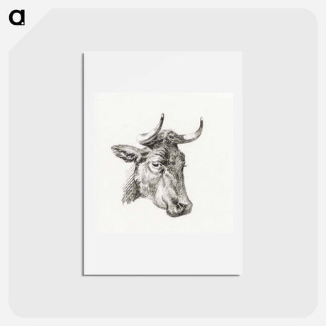 アートポストカード-Head of a cow - ジャン ベルナール Postcard.