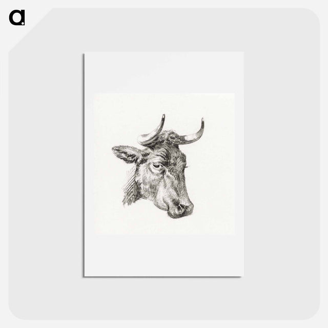 アートポストカード-Head of a cow - ジャン ベルナール Postcard.