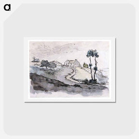 アートポストカード-Landscape near Vichy - ジャン フランソワ ミレー Postcard.