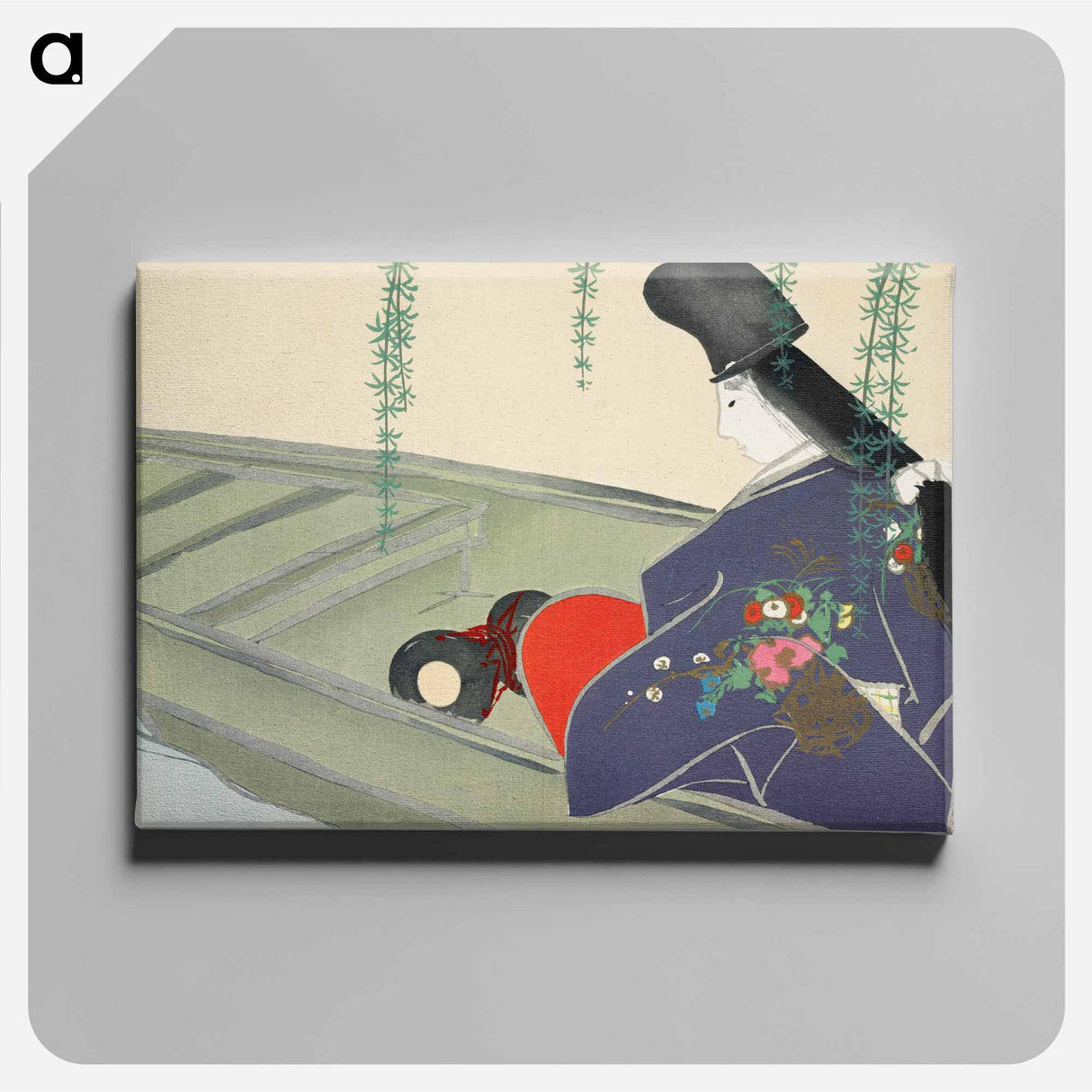 アートパネル-Boat from Momoyogusa–Flowers of a Hundred Generations - 神坂 雪佳 Canvas.