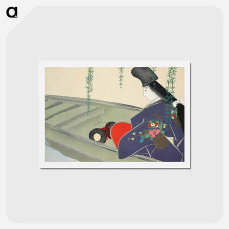 アートポストカード-Boat from Momoyogusa–Flowers of a Hundred Generations - 神坂 雪佳 Postcard.