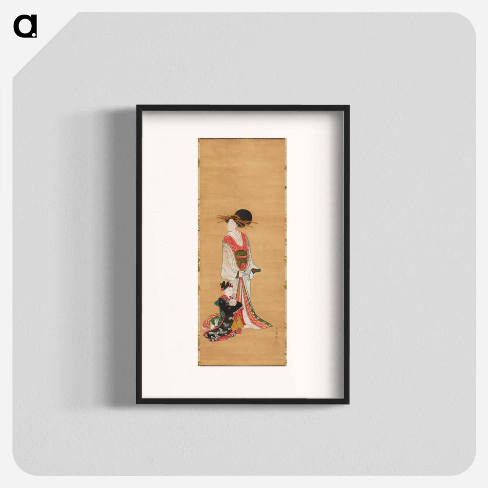 Standing Prostitute and Kamuro - 喜多川 歌麿 Poster.