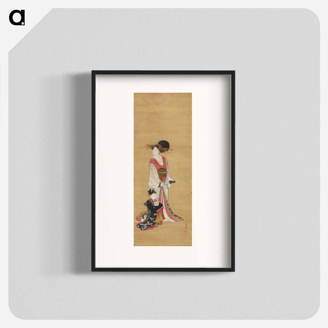 アートポスター-Standing Prostitute and Kamuro - 喜多川 歌麿 Poster.