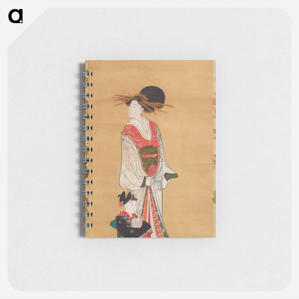 Standing Prostitute and Kamuro - 喜多川 歌麿 Memo.