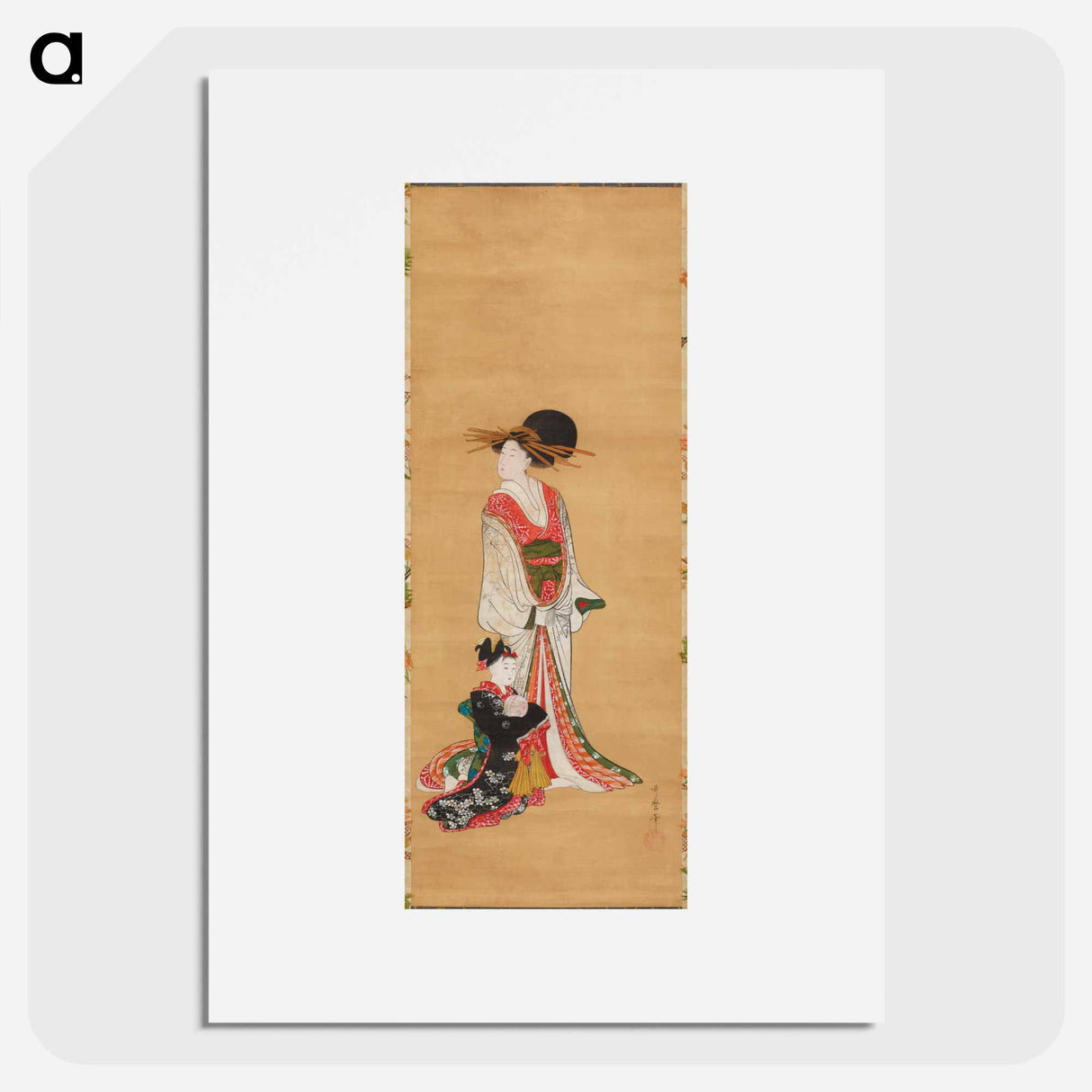 Standing Prostitute and Kamuro - 喜多川 歌麿 Poster.