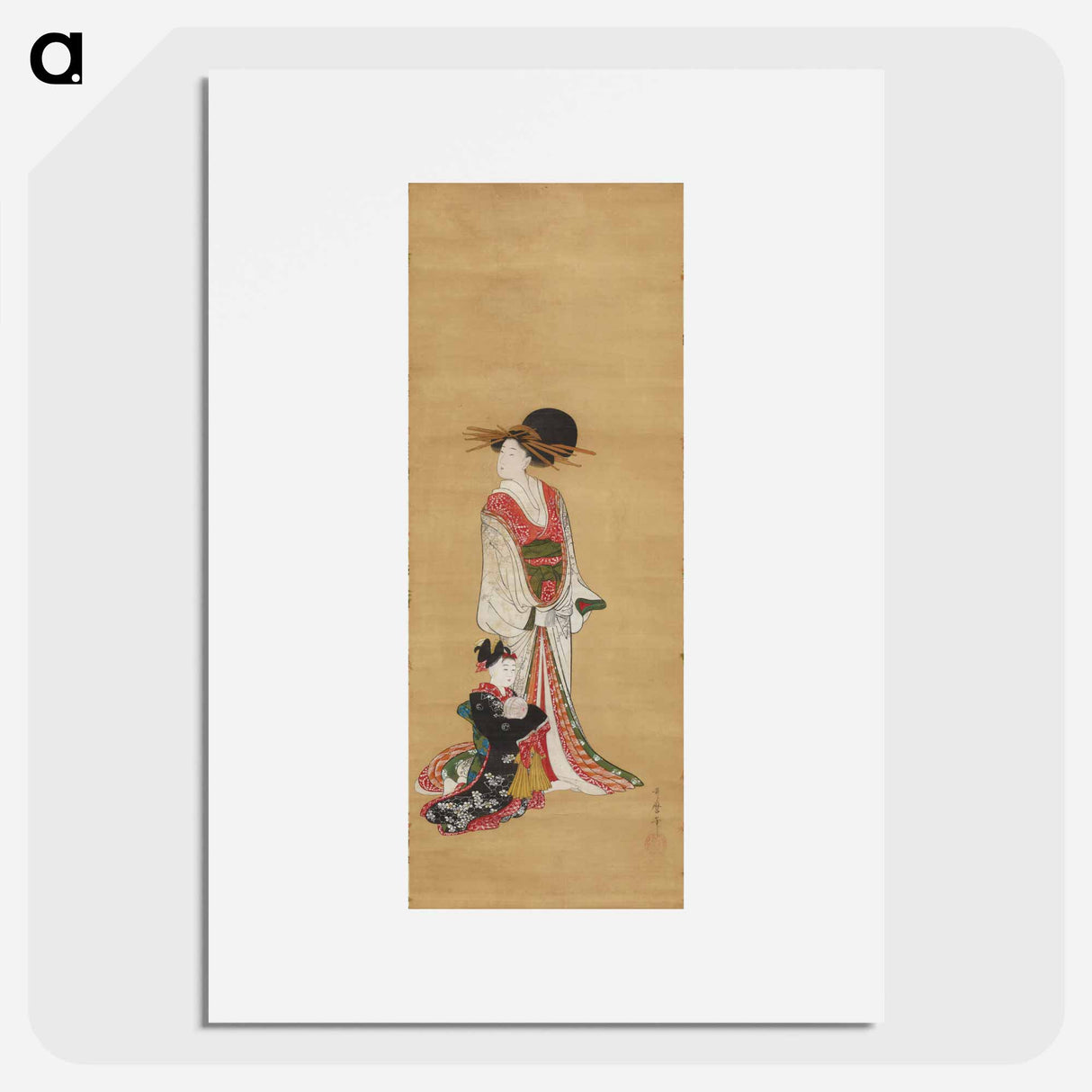 アートポスター-Standing Prostitute and Kamuro - 喜多川 歌麿 Poster.