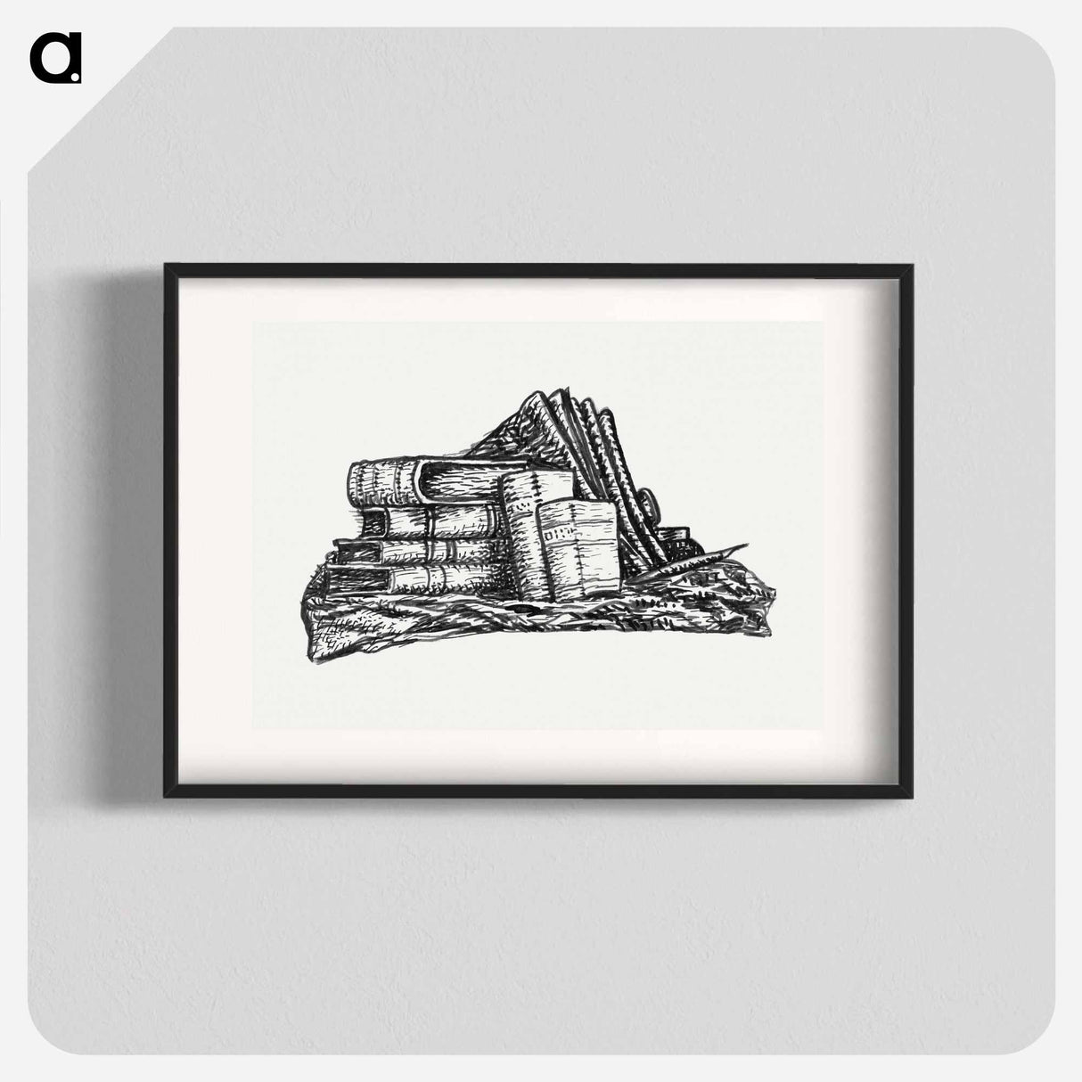 Stack of books and stationery - Leo Gerstel Poster.