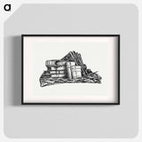 Stack of books and stationery - Leo Gerstel Poster.
