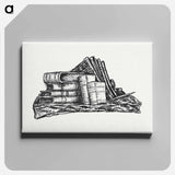 Stack of books and stationery - Leo Gestell Canvas.