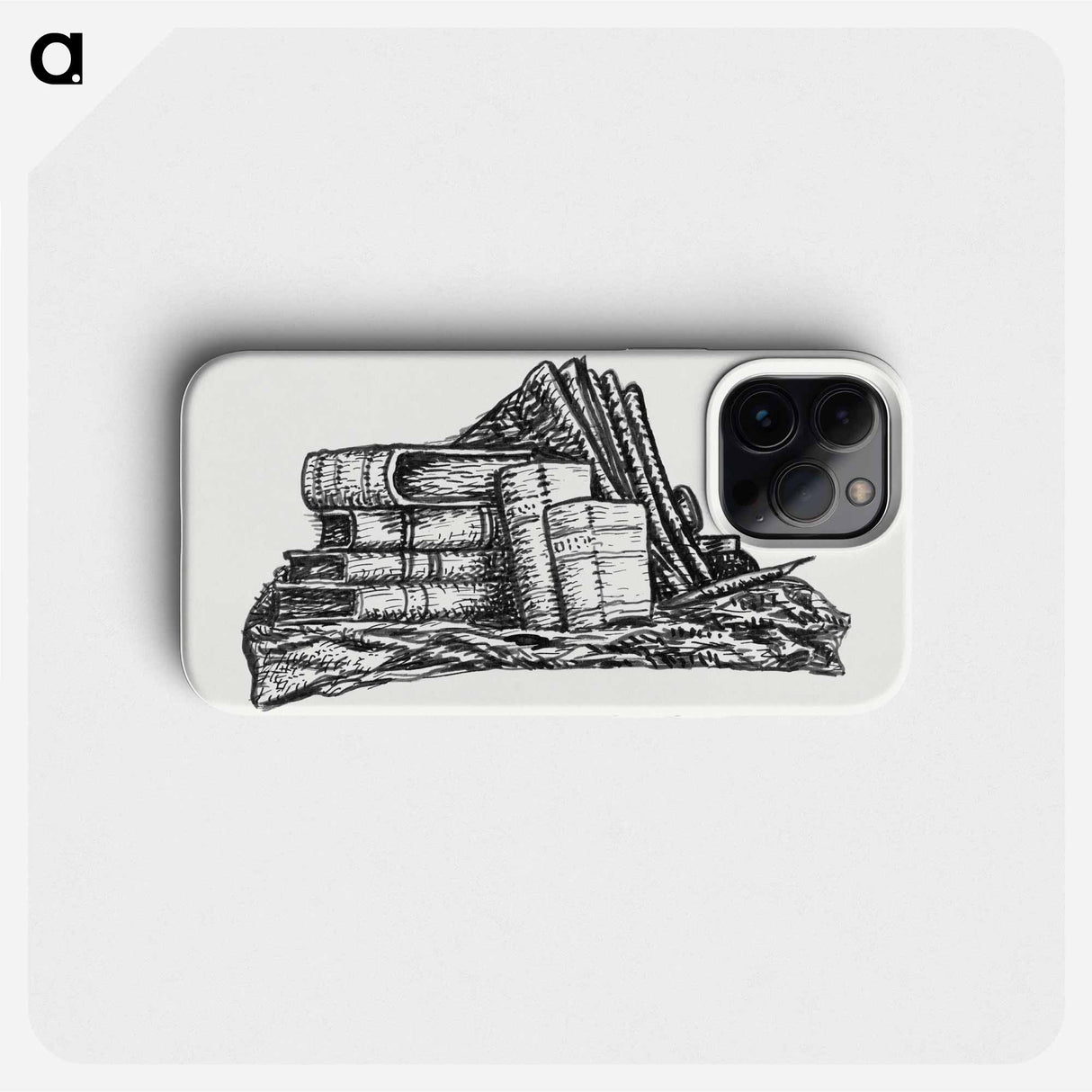 Stack of books and stationery - レオ ゲステル Phone Case.