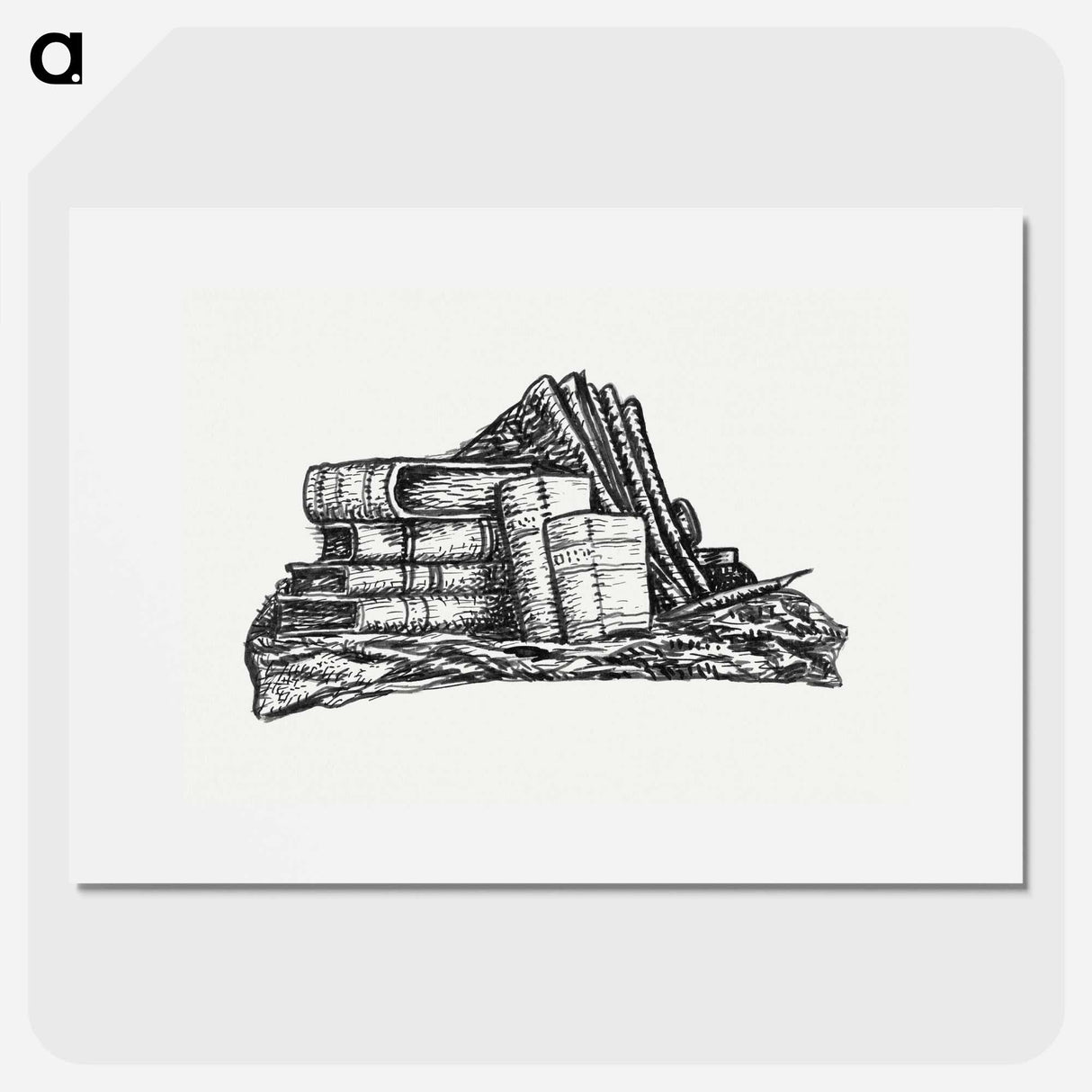 Stack of books and stationery - Leo Gerstel Poster.