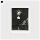 アートポストカード-À Edgar Poe (À l'horizon l'Ange des Certitudes, et dans le ciel sombre, un regard intérrogateur) - オディロン ルドン Postcard.