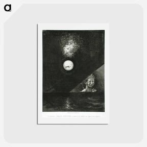 アートポストカード-À Edgar Poe (À l'horizon l'Ange des Certitudes, et dans le ciel sombre, un regard intérrogateur) - オディロン ルドン Postcard.