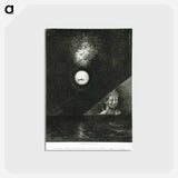 アートポストカード-À Edgar Poe (À l'horizon l'Ange des Certitudes, et dans le ciel sombre, un regard intérrogateur) - オディロン ルドン Postcard.
