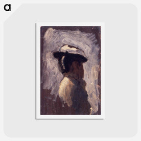 アートポストカード-Study of a woman's head - トーマス エイキンズ Postcard.